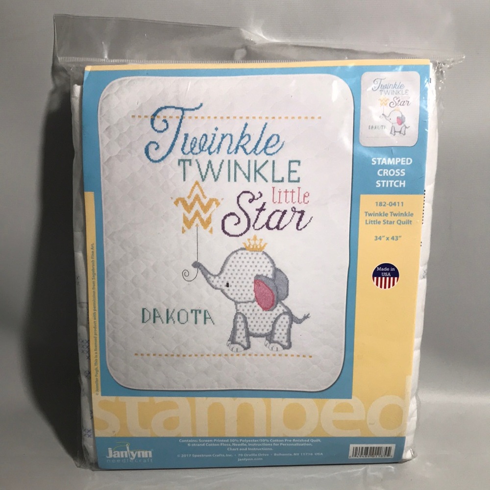 Janlynn Needlecraft NEW Stamped Cross Stitch Kit Twinkle Twinkle Little Star